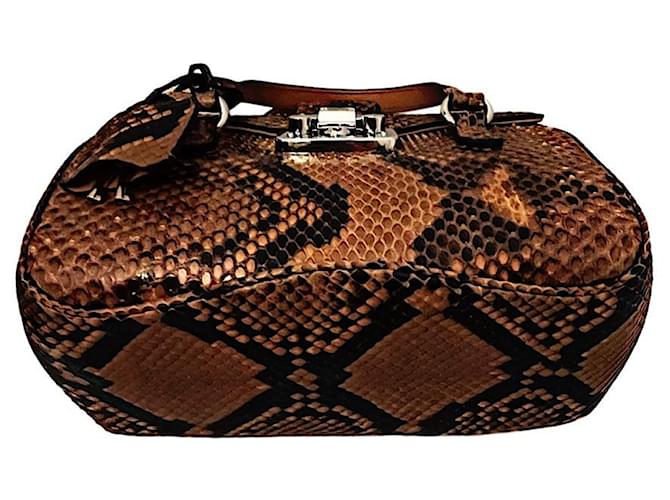 Bolso Gucci Lady Lock de python marrón Castaño - vista 7