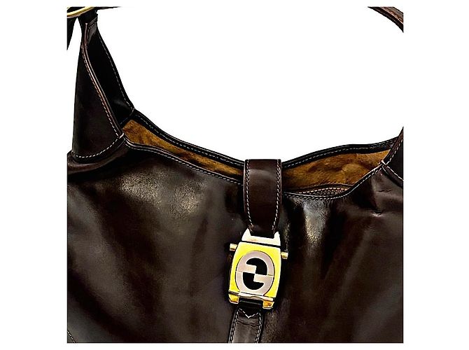Borsa Gucci Jackie Bouvier in pelle marrone - vista 2