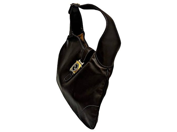 Borsa Gucci Jackie Bouvier in pelle marrone - vista 4