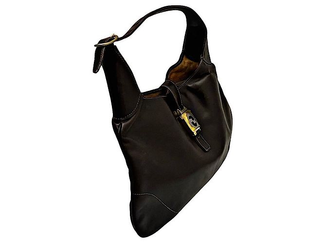 Borsa Gucci Jackie Bouvier in pelle marrone - vista 5