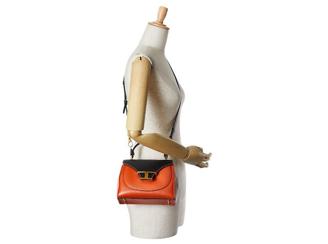 Borsa a mano/spalla Tod's T Timeless Nero Beige Arancione - vista 10
