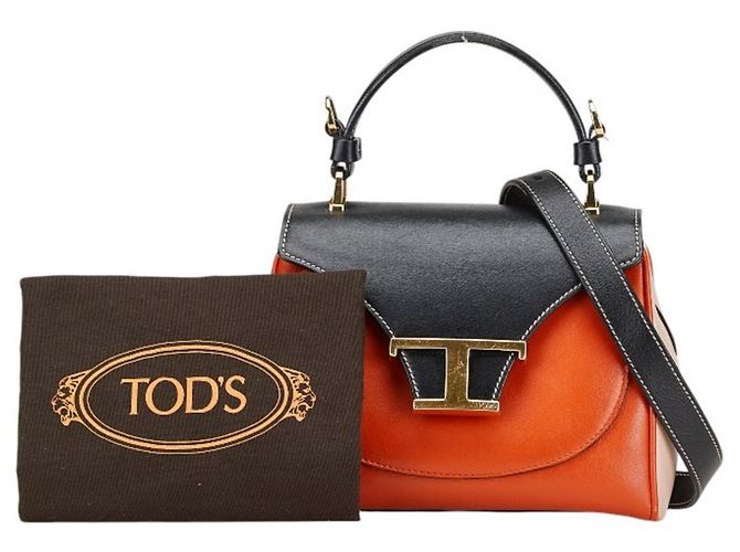 Borsa a mano/spalla Tod's T Timeless Nero Beige Arancione - vista 9
