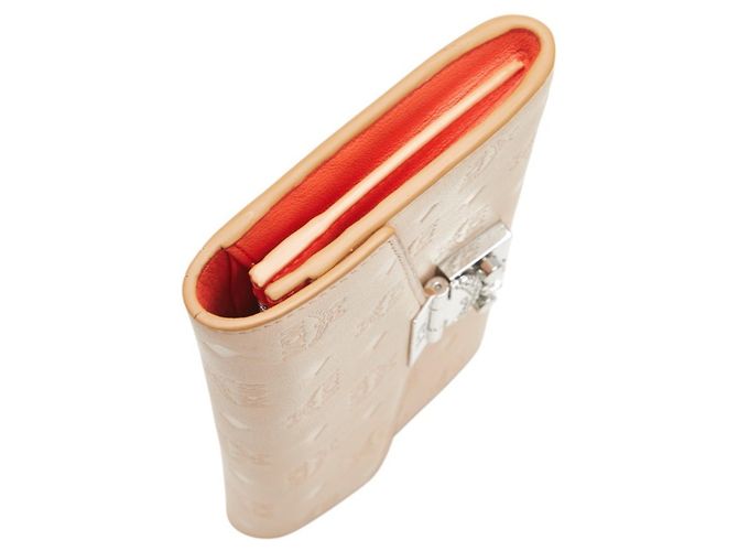 MCM Visetos Portafoglio a Catena in Pelle Beige Rosa - vista 4