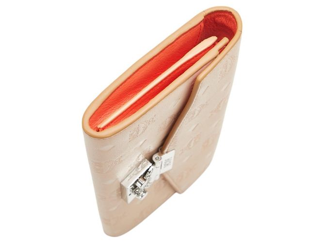 MCM Visetos Portafoglio a Catena in Pelle Beige Rosa - vista 5