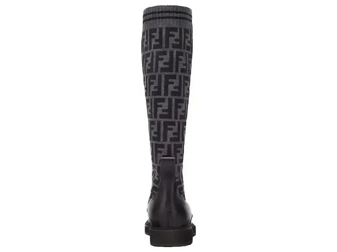 Fendi Rococo leather boots black - view 8