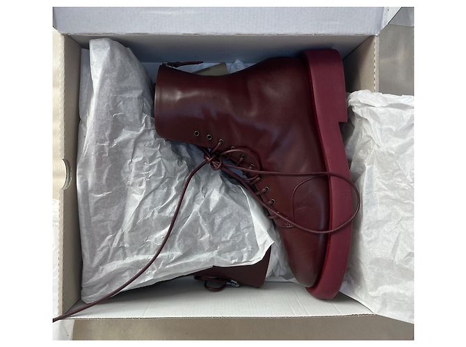 Botines Marsèll de piel rojo oscuro Burdeos - vista 3