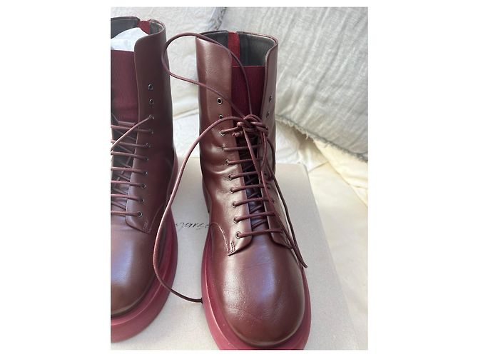 Botines Marsèll de piel rojo oscuro Burdeos - vista 4