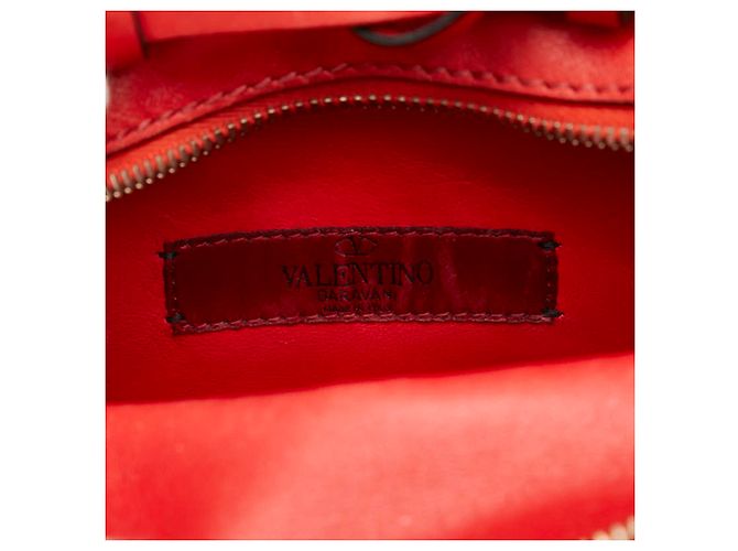 Sac à dos Valentino Rockstud en cuir rouge - vue 10
