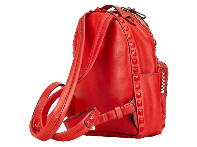 Sac à dos Valentino Rockstud en cuir rouge - vue 2