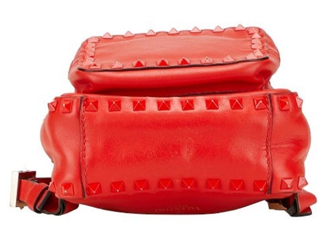 Sac à dos Valentino Rockstud en cuir rouge - vue 3