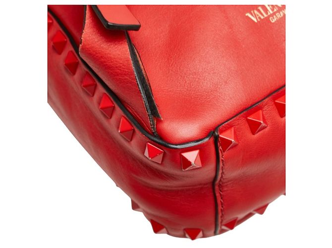Sac à dos Valentino Rockstud en cuir rouge - vue 4