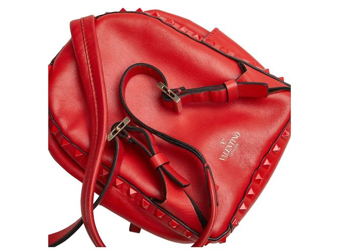 Sac à dos Valentino Rockstud en cuir rouge - vue 8