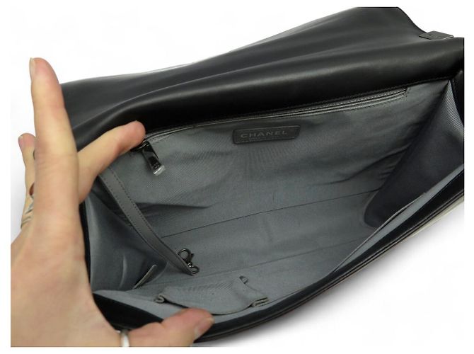 BORSA CHANEL BOY JUMBO IN PELLE NERA Nero - vista 11