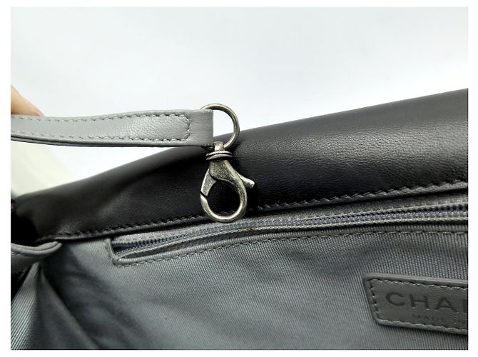 BORSA CHANEL BOY JUMBO IN PELLE NERA Nero - vista 16