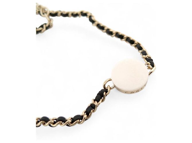 NEUE CHANEL CC LOGO CHOKER HALSKETTE ABA006 2023 BOX BEUTEL Golden - Ansicht 10