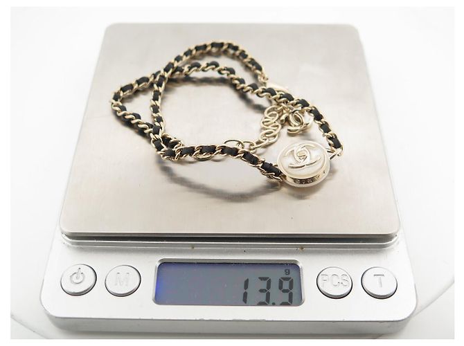 NEUE CHANEL CC LOGO CHOKER HALSKETTE ABA006 2023 BOX BEUTEL Golden - Ansicht 11