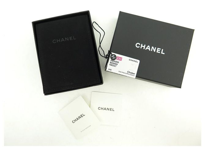 NEUE CHANEL CC LOGO CHOKER HALSKETTE ABA006 2023 BOX BEUTEL Golden - Ansicht 13