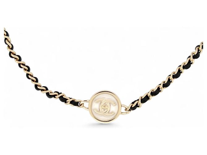 NEUE CHANEL CC LOGO CHOKER HALSKETTE ABA006 2023 BOX BEUTEL Golden - Ansicht 2