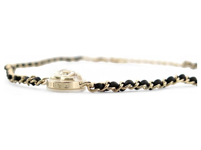 NEUE CHANEL CC LOGO CHOKER HALSKETTE ABA006 2023 BOX BEUTEL Golden - Ansicht 4