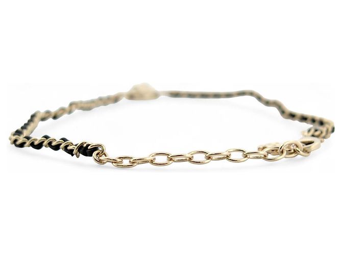 NEUE CHANEL CC LOGO CHOKER HALSKETTE ABA006 2023 BOX BEUTEL Golden - Ansicht 5