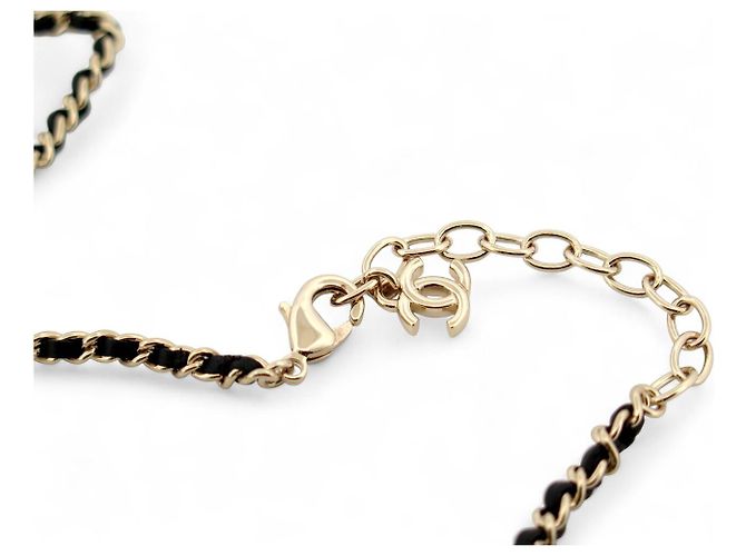 NEUE CHANEL CC LOGO CHOKER HALSKETTE ABA006 2023 BOX BEUTEL Golden - Ansicht 6
