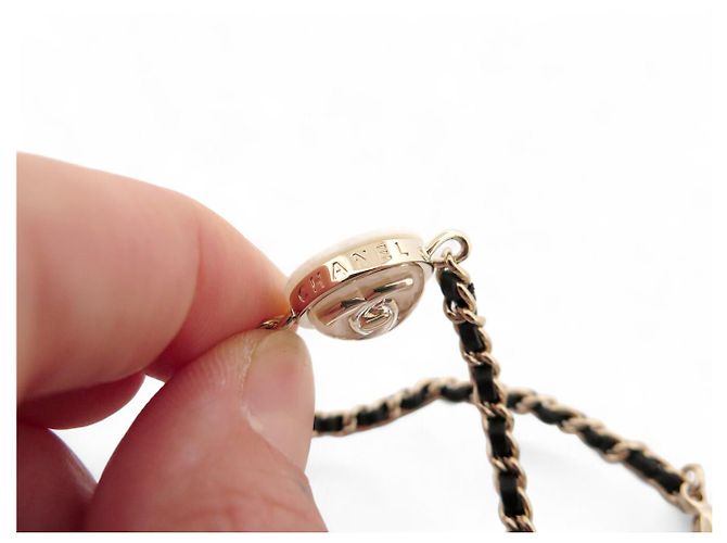 NEUE CHANEL CC LOGO CHOKER HALSKETTE ABA006 2023 BOX BEUTEL Golden - Ansicht 8
