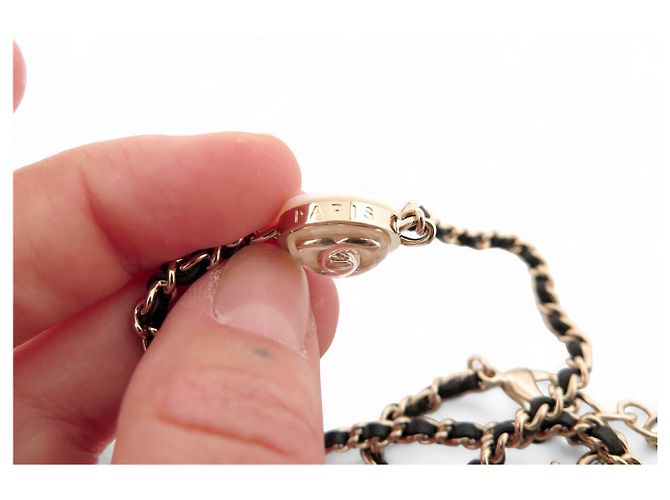 NEUE CHANEL CC LOGO CHOKER HALSKETTE ABA006 2023 BOX BEUTEL Golden - Ansicht 9