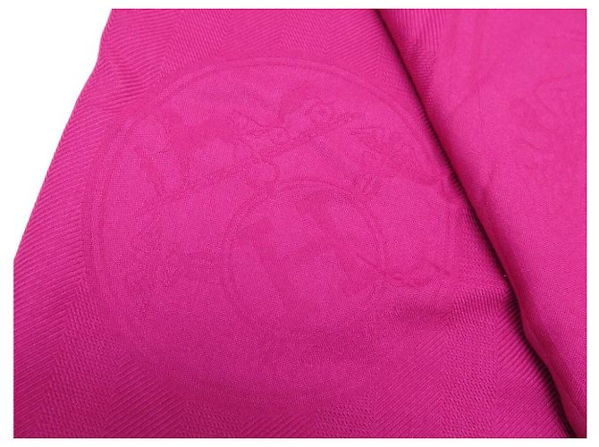 Hermès NEW HERMES SCARF NEW EX LIBRIS IN CASHMERE & SILK CASHMERE SHAWL Pink - view 6