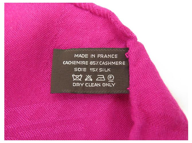 Hermès NEW HERMES SCARF NEW EX LIBRIS IN CASHMERE & SILK CASHMERE SHAWL Pink - view 8
