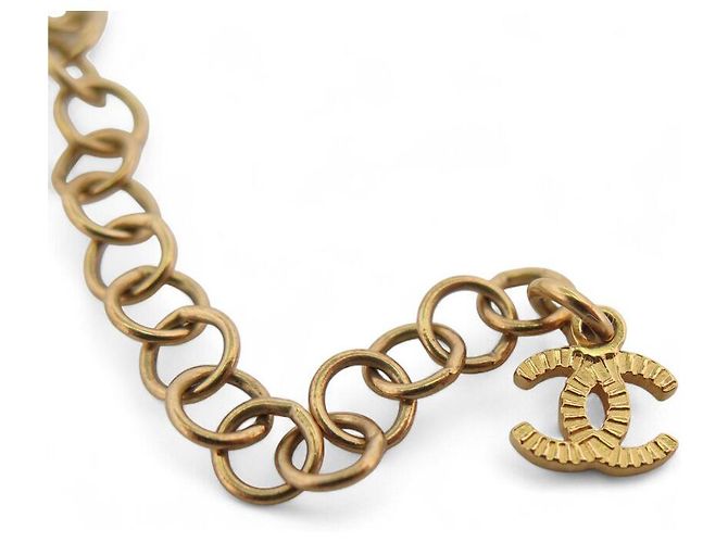 NUOVO COLLIER CHOKER CHANEL LOGO CC CON STRASS E PERLE NERE IN LEGNO D'oro - vista 9