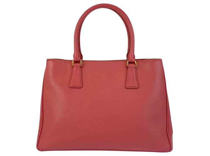 Bolsa tote de couro com logo triangular Prada Rosa - vista 2