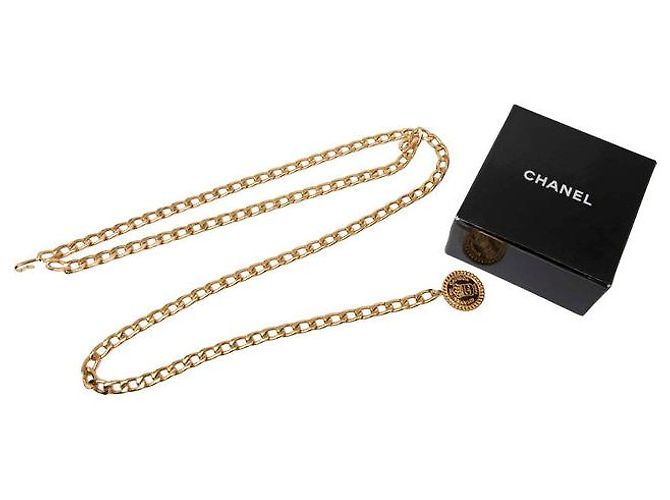 Chanel COCO Mark CAMBON Medaillon-Motiv Kettengürtel Golden Metallisch - Ansicht 4
