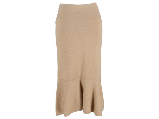 Timeless Falda midi acampanada Chanel en cachemira dorada Dorado - vista 3