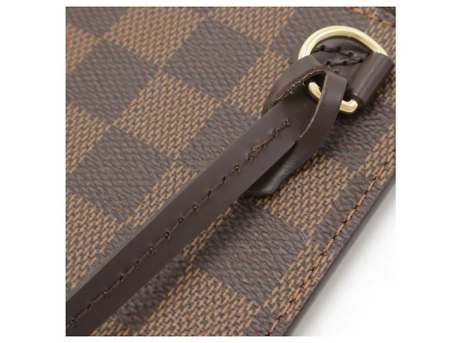 Pochette Neverfull Damier Louis Vuitton Marrone - vista 6