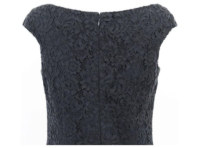 Christian Dior Blumen Spitzenkleid Blau Marineblau - Ansicht 15