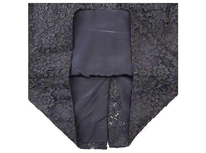 Christian Dior Blumen Spitzenkleid Blau Marineblau - Ansicht 8