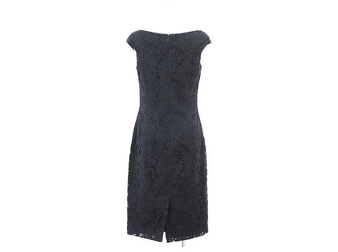 Christian Dior Blumen Spitzenkleid Blau Marineblau - Ansicht 9