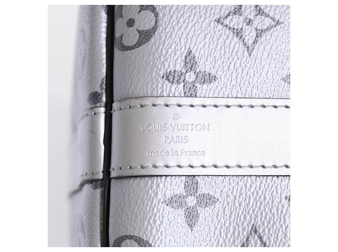 Borsa Keepall Bandoulière Louis Vuitton Monogram Eclipse Split Canvas 50 Nero - vista 6