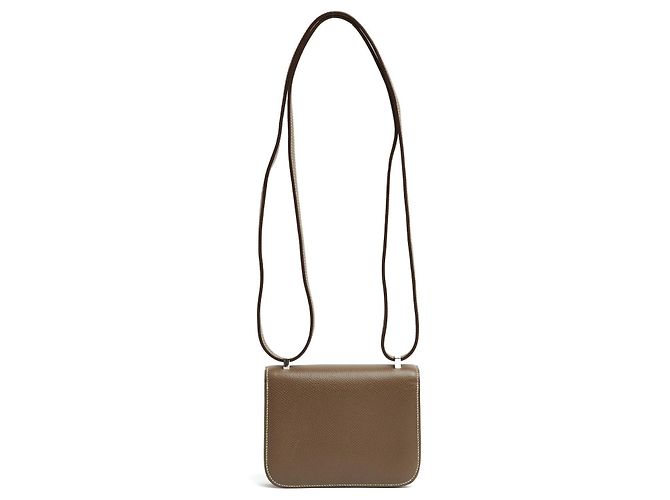 Hermès 2011 Borsa Constance 14 Micro Etoupe Pelle Epsom Argento HDW Taupe - vista 4