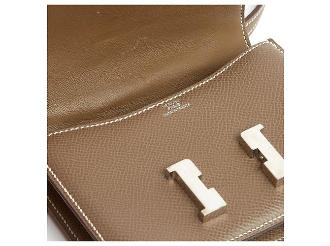 Hermès 2011 Borsa Constance 14 Micro Etoupe Pelle Epsom Argento HDW Taupe - vista 7