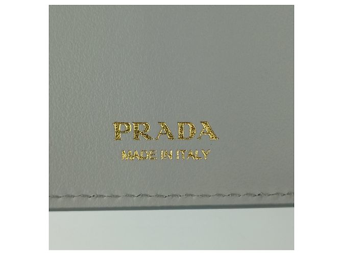 Prada City Kalbsleder Tab-Brieftasche Grau - Ansicht 10