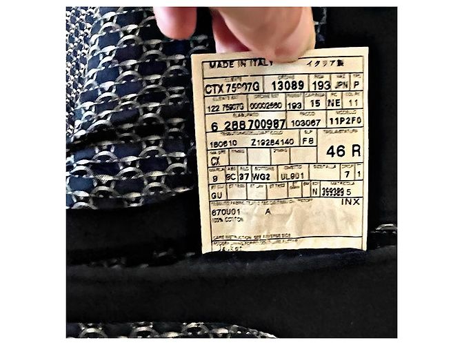 Blazer Gucci Blu Navy Monogramma GG Cotone - vista 10