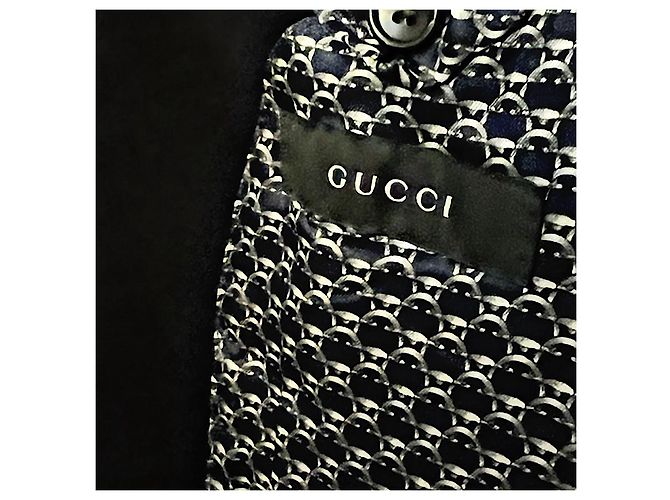 Blazer Gucci Blu Navy Monogramma GG Cotone - vista 9