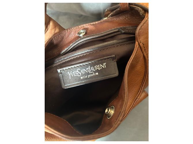 Borsa Yves Saint Laurent Mombasa in pelle marrone - vista 11