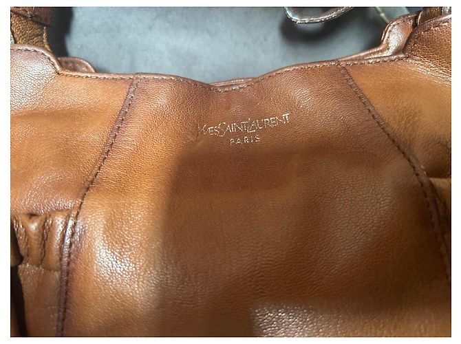 Borsa Yves Saint Laurent Mombasa in pelle marrone - vista 9