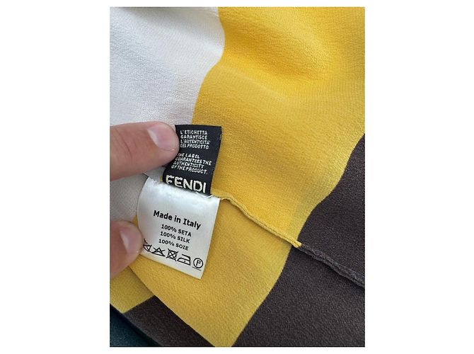 Fendi Mini-Kleid aus Seide mit Wellenmuster Mehrfarben - Ansicht 6