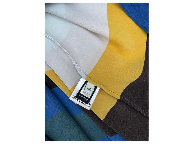 Fendi Mini-Kleid aus Seide mit Wellenmuster Mehrfarben - Ansicht 7