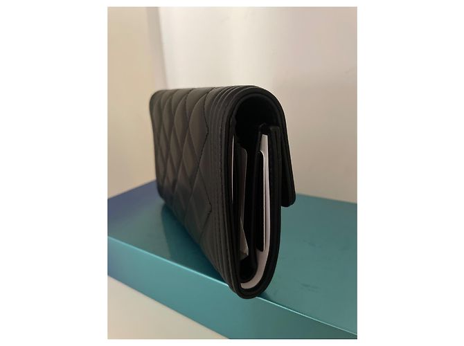 Cartera Chanel Boy Plateada Negro - vista 4
