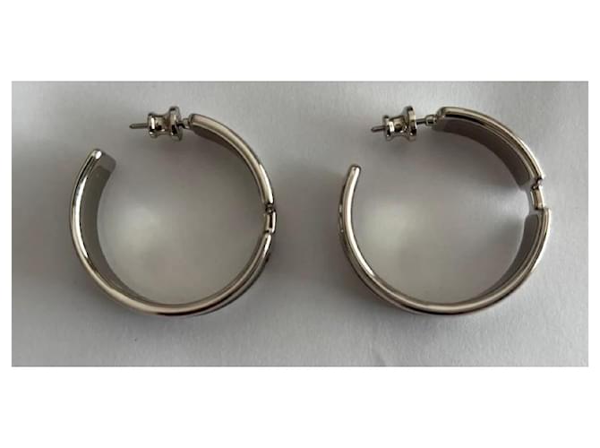 Orecchini Hermès Olympe Neri in Acciaio Nero Silver hardware - vista 2