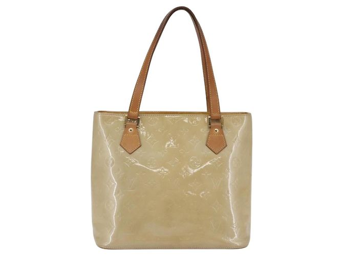 LOUIS VUITTON Borsa a Mano Monogram Vernis Houston Beige M91004 LV Auth BA6408 - vista 13